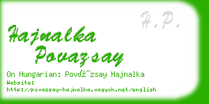 hajnalka povazsay business card